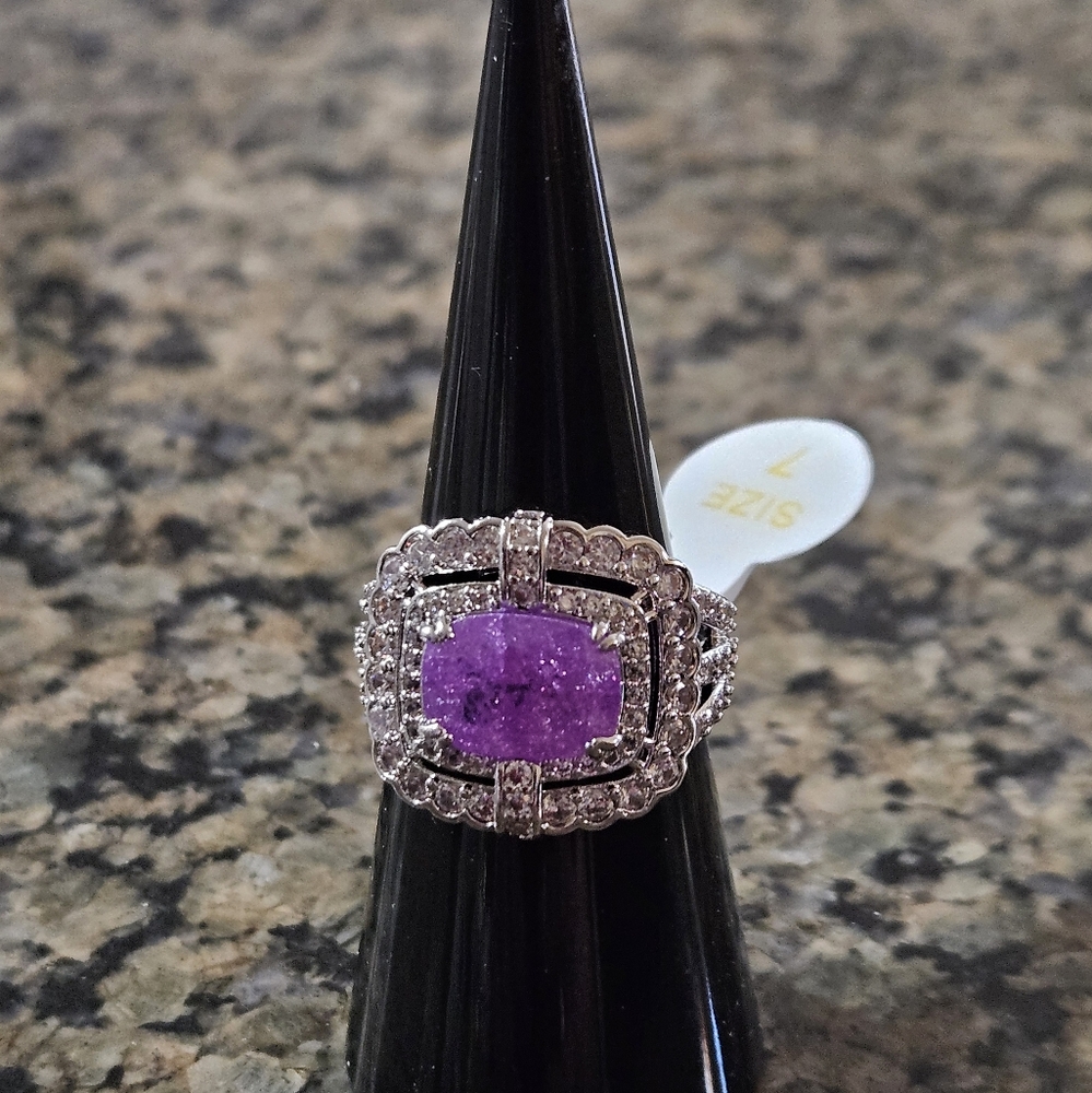 Bomb Party RG27359 "Fierce Reverie" Lavender Ice Crystal Sz 7